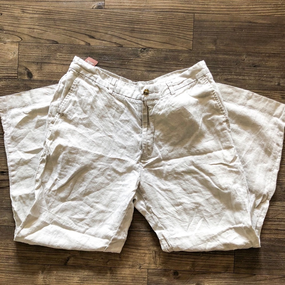 Perry Ellis Men’s Casual Linen Beige Pants